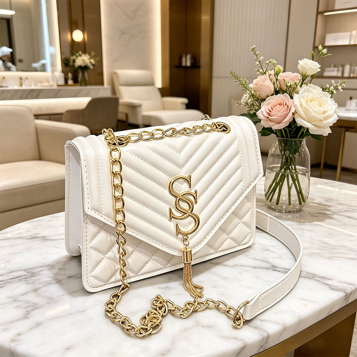 Women Luxury Bags Ysl - Elegant and Fashionable Argyle Quilted Chain