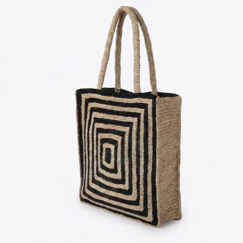 Striped raffia woven straw bag - Luxurious Bag review and price