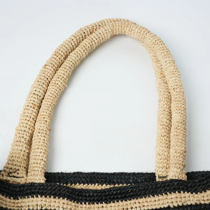 Striped raffia woven straw bag - Luxurious Bag review and price