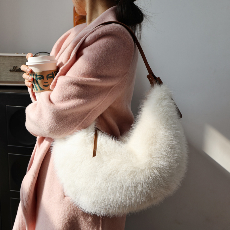 Fashion Faux Fur Half Moon Bag - Luxury Bags Of 2026 review and price