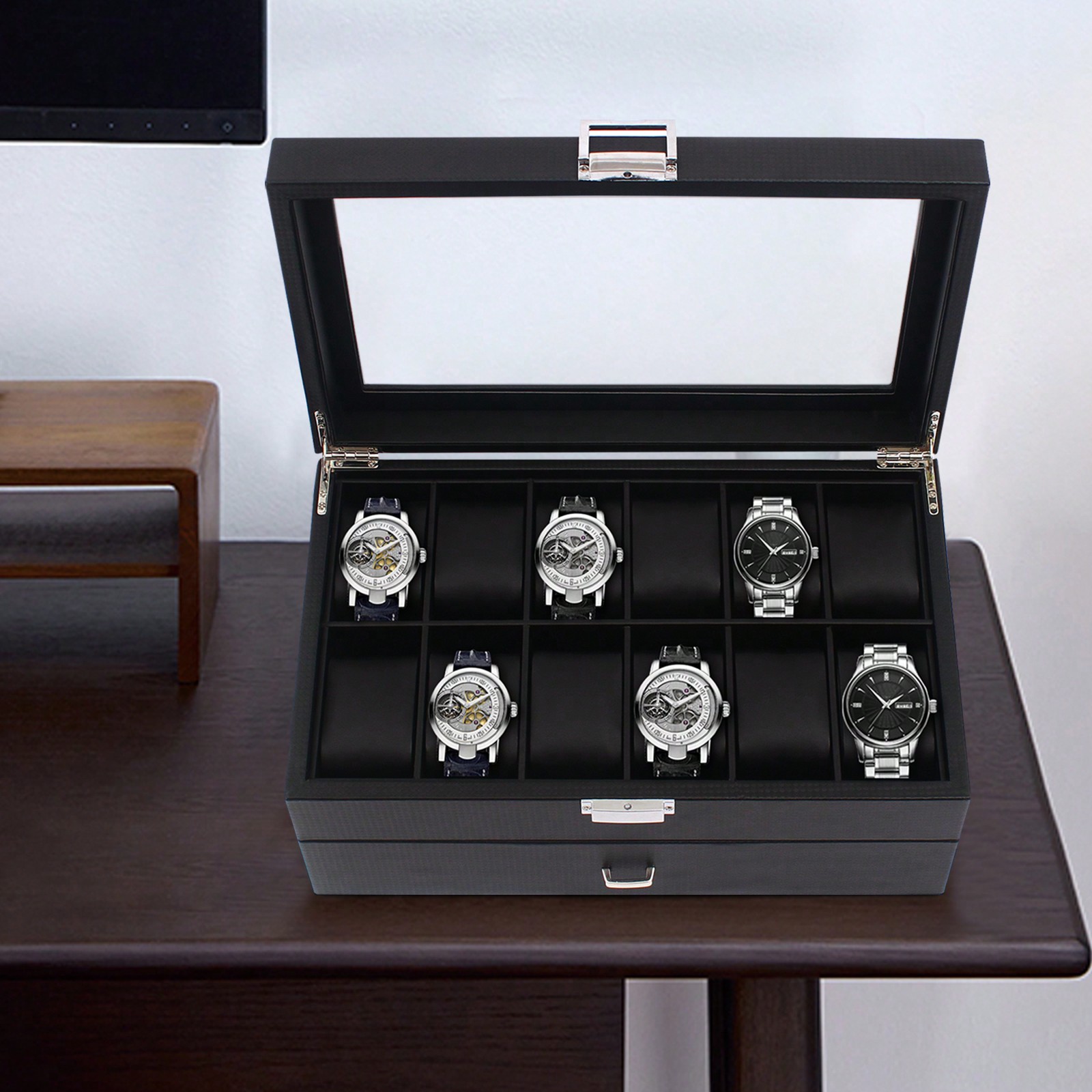 24 Slot Men Watch Display Case - Luxury Bags Storage review and price