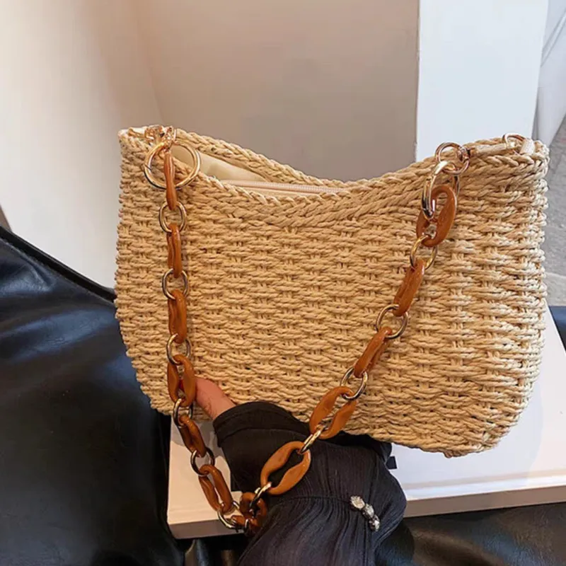 Straw Woven Shoulder Bag for W - Luxurious Bag review and price