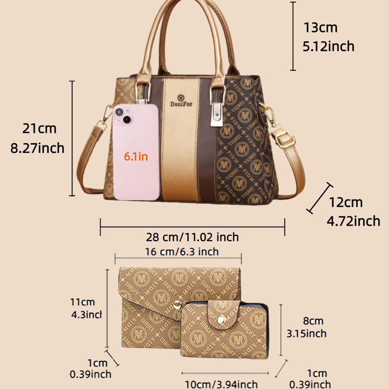 3-piece set of women's handbag - Luxury Bags Designer review and price
