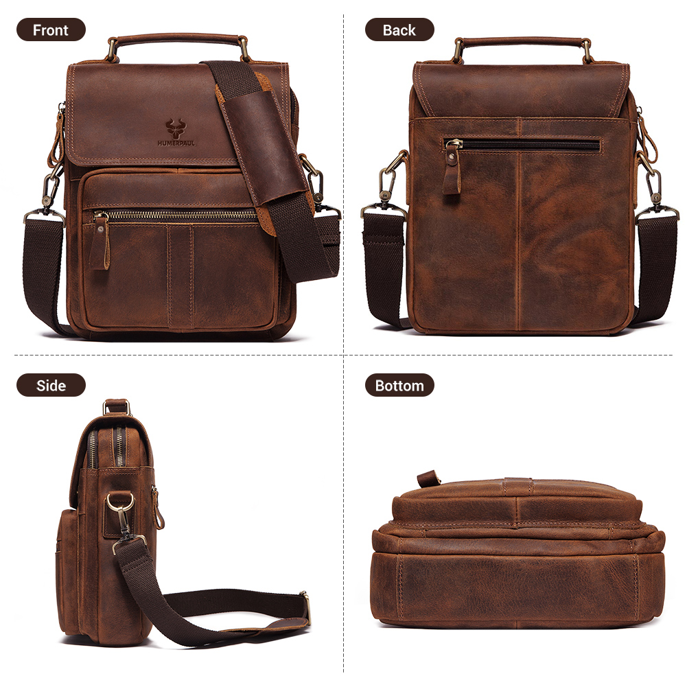HUMERPAUL Genuine Leather Men' - Luxury Bags Storage review and price