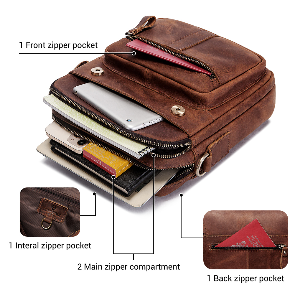HUMERPAUL Genuine Leather Men' - Luxury Bags Storage review and price